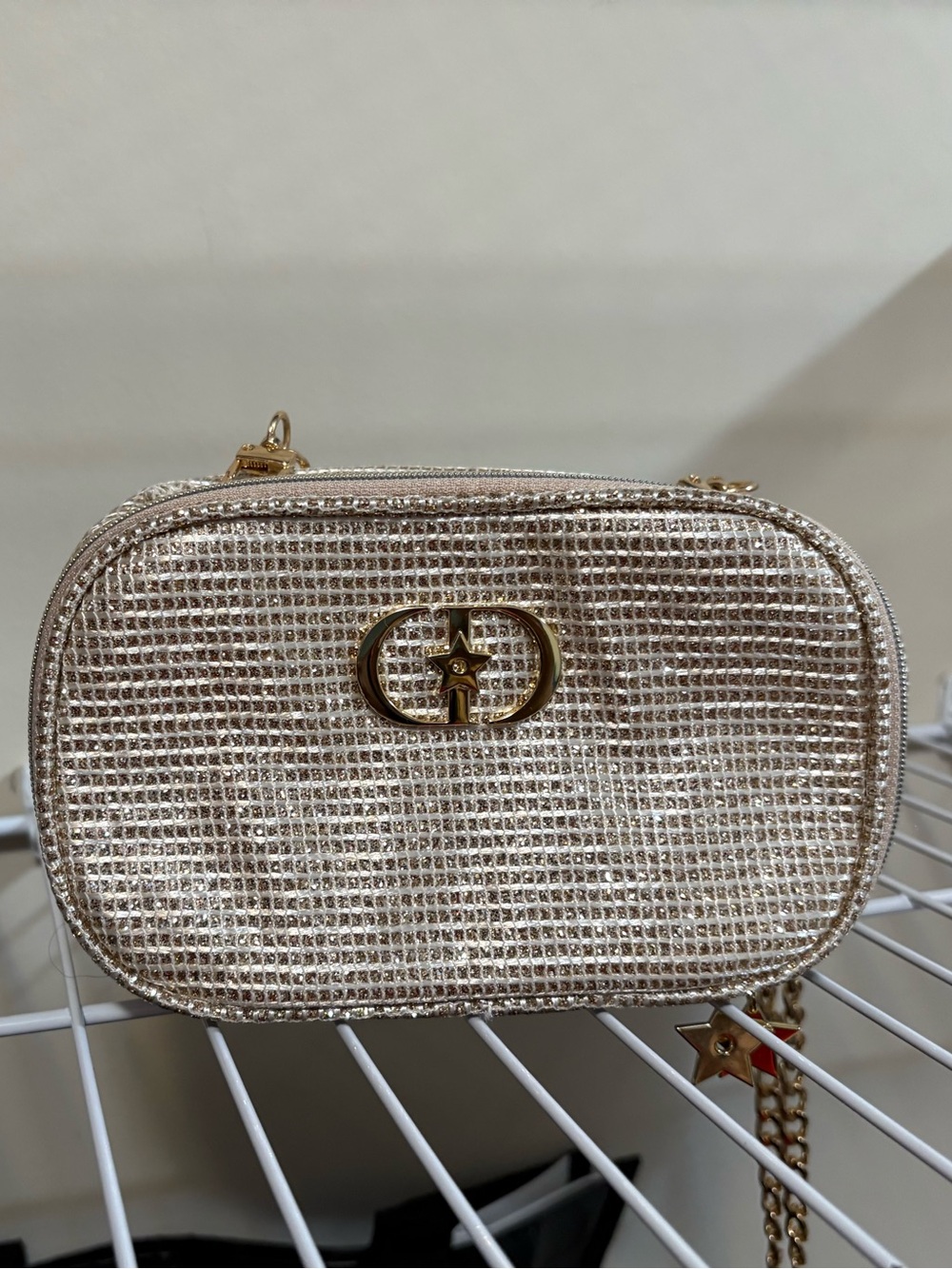 Dior Metallic Gold Mini Crossbody with Star Motif